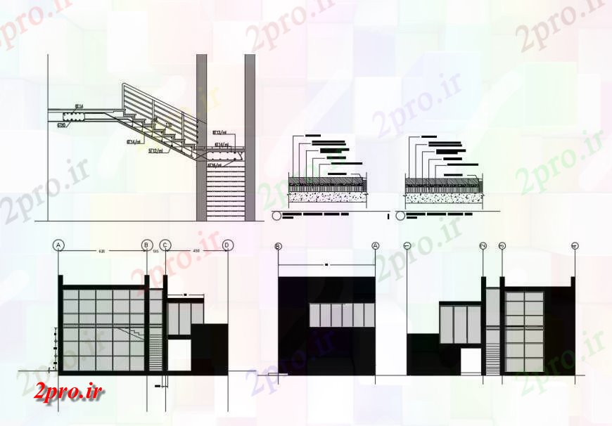 دانلود نقشه مسکونی  ، ویلایی ، آپارتمان  جزئیات نما دو بعدی  از  مسکن layoput  (کد125612)