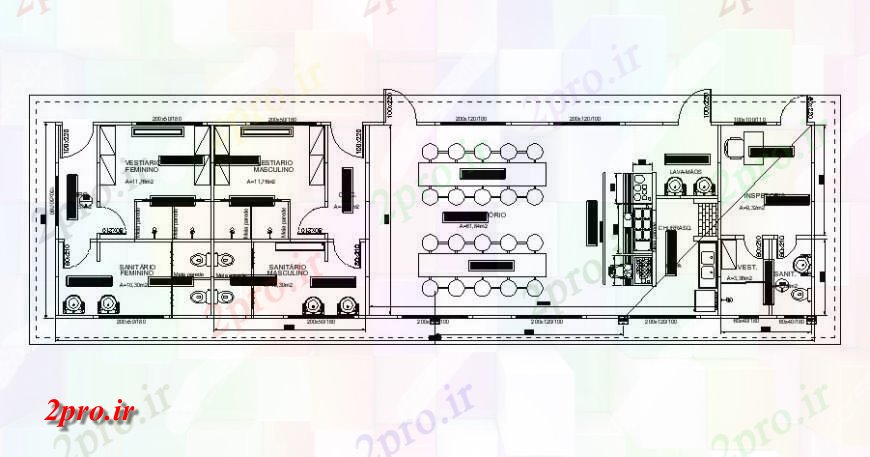 دانلود نقشه جزئیات فضای داخلی ناهار خوری  جزئیات دو بعدی  طرحی رستوران تک دان ساخت   بلوک (کد125618)