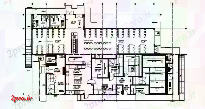 دانلود نقشه جزئیات فضای داخلی ناهار خوری  ساختمان دان تنها از طرحی هتل طرحی  دو بعدی  اتوکد (کد125620)