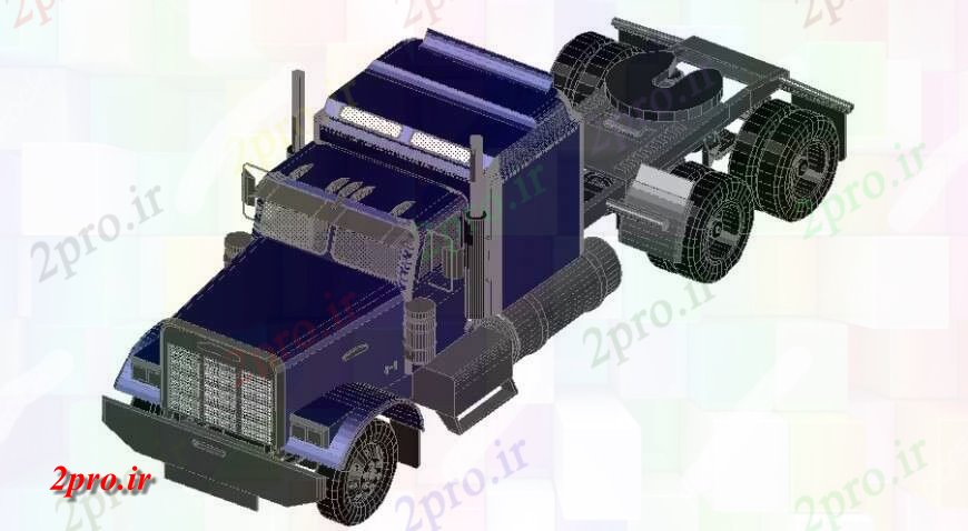 دانلود نقشه بلوک های حمل و نقل کامیون حمل و نقل تریدی ، نما طراحی جزئیات  (کد125653)