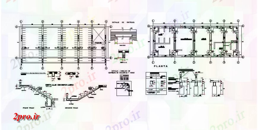 دانلود نقشه جزئیات میلگرد گذاریطرحی بنیاد و ساختار پلکان  بلوک ساخت و ساز (کد125670)