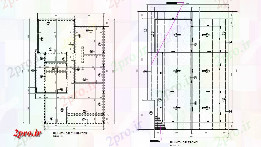 دانلود نقشه طراحی اتوکد پایه بنیاد و سقف طراحی طرحی طبقه مسکن مقدماتی طراحی (کد125679)