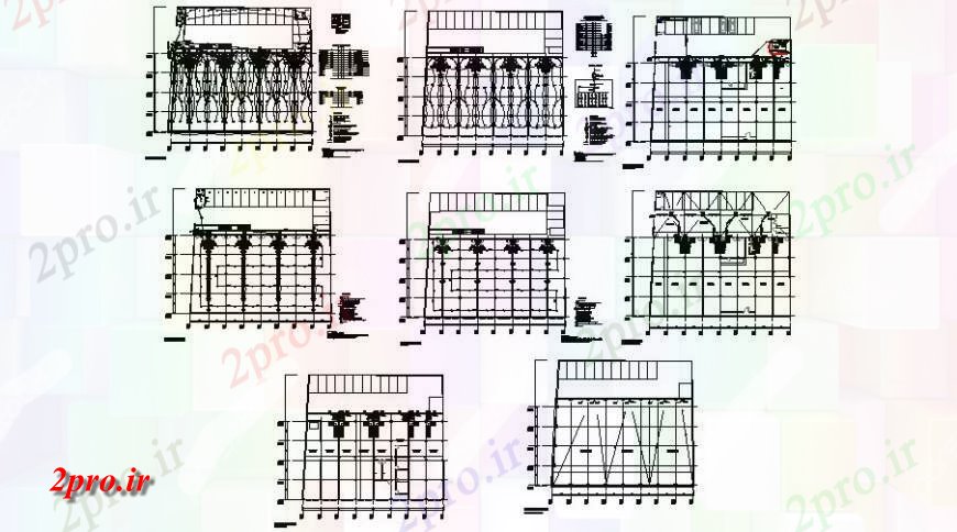 دانلود نقشه ساختمان اداری - تجاری - صنعتی مرکز خرید کوچک کار طراحی 33 در 37 متر (کد125706)