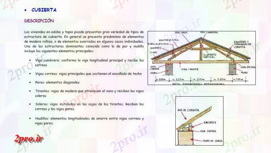 دانلود نقشه طراحی جزئیات ساختار جزئیات خرپا چوبی طراحی در  PDF (کد125757)