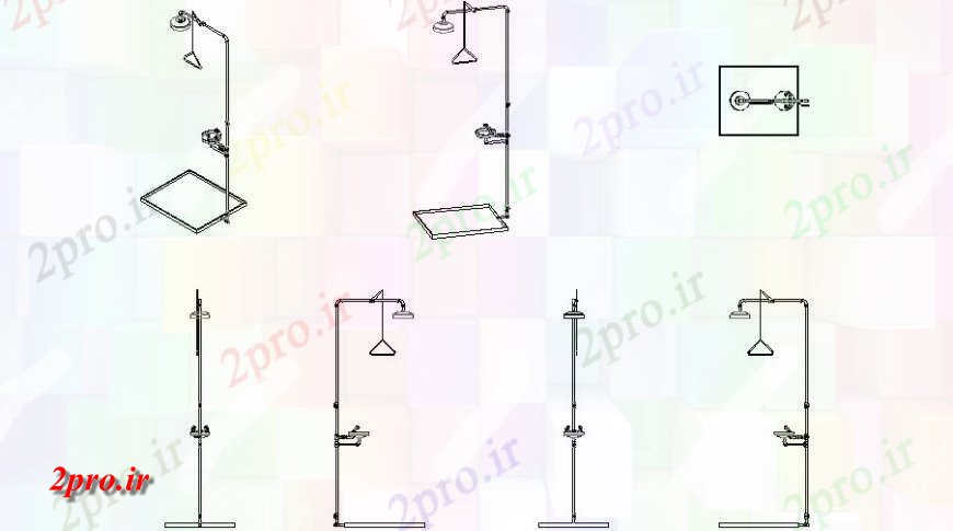 دانلود نقشه حمام مستر طراحی طراحی پانل دوش  (کد125812)