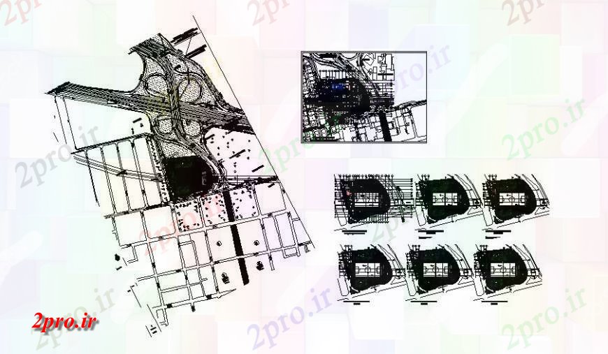 دانلود نقشه ورزشگاه ، سالن ورزش ، باشگاه طرحی سایت از طراحی ورزشگاه معماری 132 در 149 متر (کد125831)