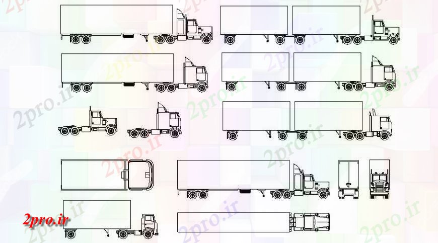 دانلود نقشه بلوک های حمل و نقل حمل و نقل سنگین بلوک کامیون دیگر جزئیات (کد125876)