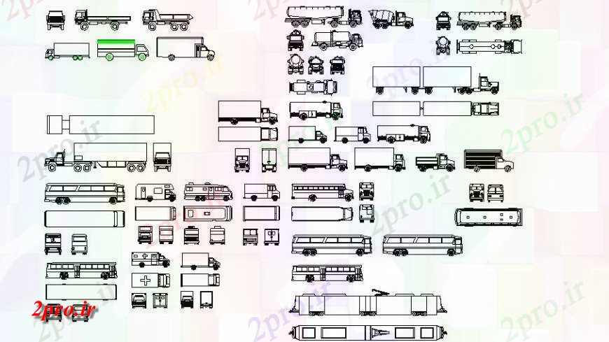 دانلود نقشه بلوک های حمل و نقل بلوک وسیله حمل و نقل کوچک و سنگین سایر جزئیات (کد125879)