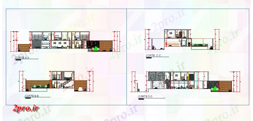 دانلود نقشه مسکونی  ، ویلایی ، آپارتمان  انواع مختلف بخش طراحی محل (کد125893)