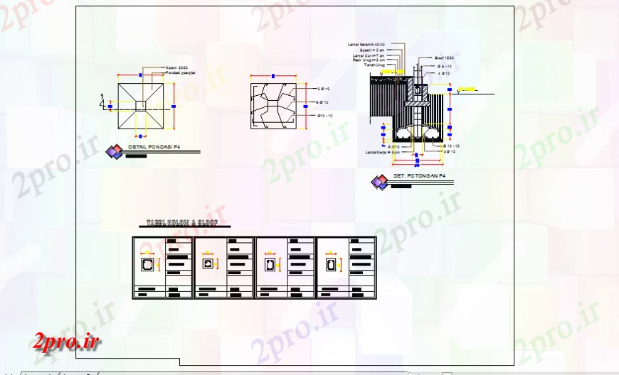 دانلود نقشه جزئیات ستون طراحی جزئیات از ستون و سقف طراحی تک خانواده طراحی خانه طراحی (کد125899)