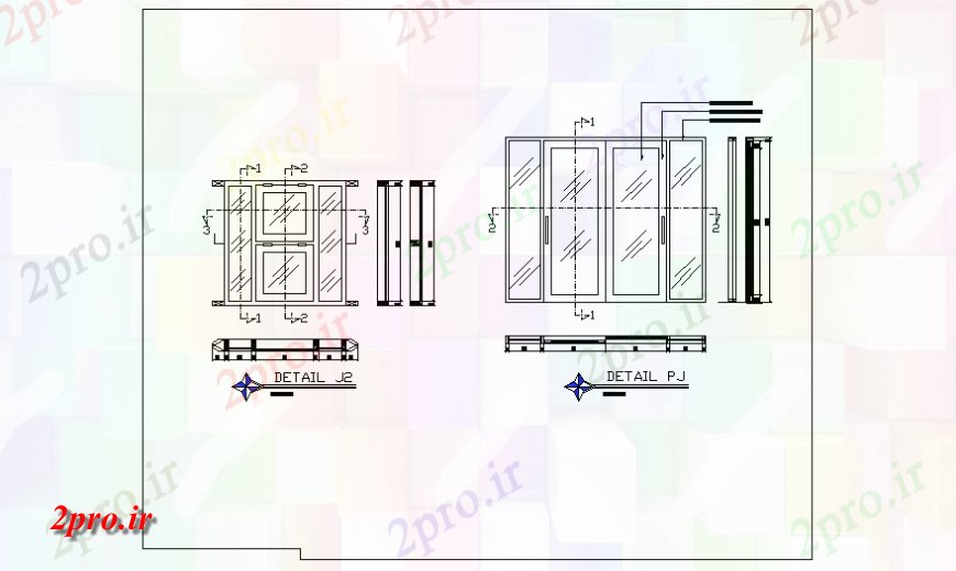 دانلود نقشه جزئیات طراحی در و پنجره  بخش طراحی پنجره جزئیات از تک خانواده drawin خانه طراحی (کد125904)