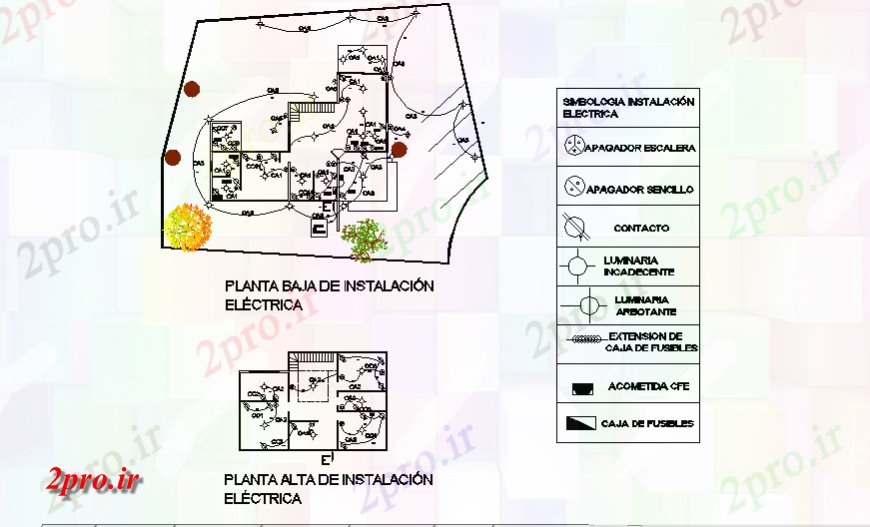 دانلود نقشه برق مسکونی طرحی برق برنامه های خانه طراحی ساده طراحی 13 در 18 متر (کد125907)