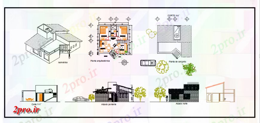 دانلود نقشه مسکونی  ، ویلایی ، آپارتمان  معماری خانه تنها گیاهان پیشنهادی طراحی (کد125913)