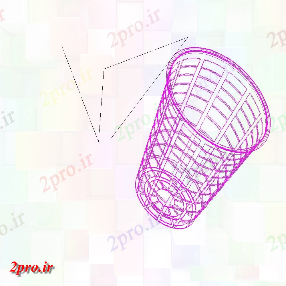 دانلود نقشه بلوک ، آرام ، نماد جزئیات سبد  تریدی مدل  طرحی  (کد125915)