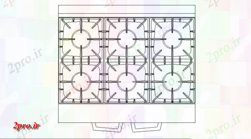 دانلود نقشه طراحی مبلمان آشپزخانه آشپزخانه بلوک دستگاه از گاز اجاق گاز  بلوک (کد125935)
