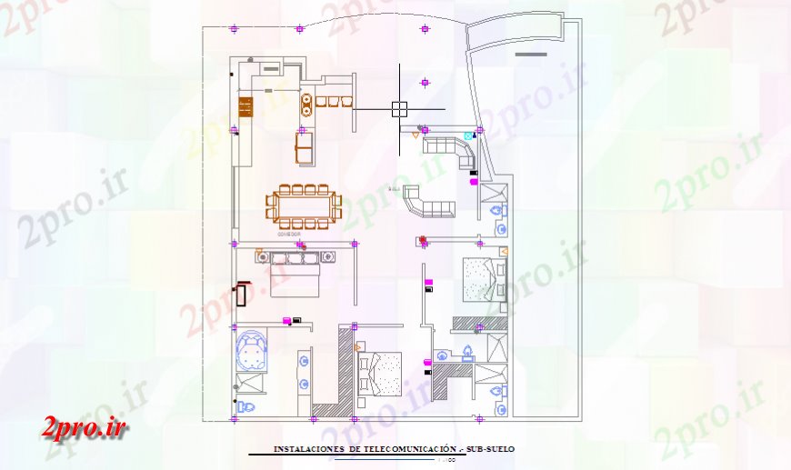 دانلود نقشه برق مسکونی نصب و راه اندازی امکانات مخابراتی طراحی طراحی از طراحی خانه 14 در 19 متر (کد125953)
