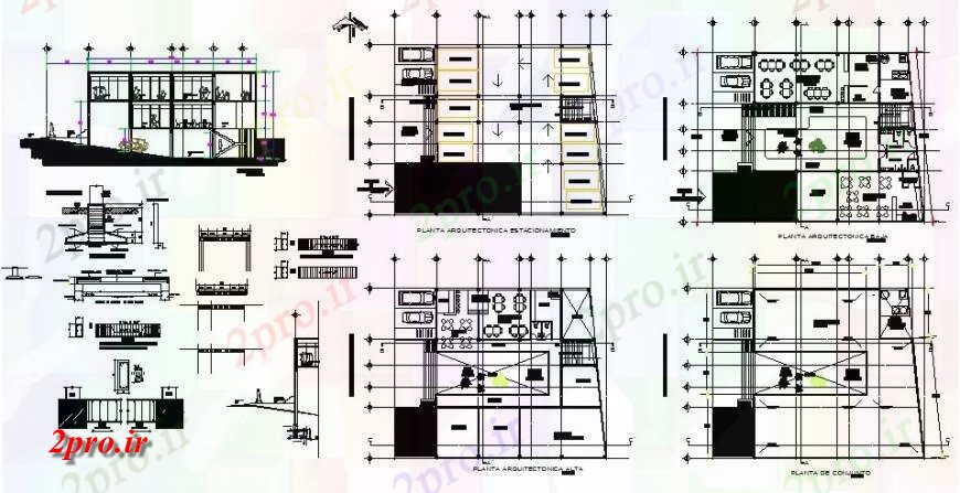 دانلود نقشه جزئیات فضای داخلی ناهار خوری  رستوران کوچک ساخت بخش جزئیات و طرحی دو بعدی    اتوکد (کد125973)