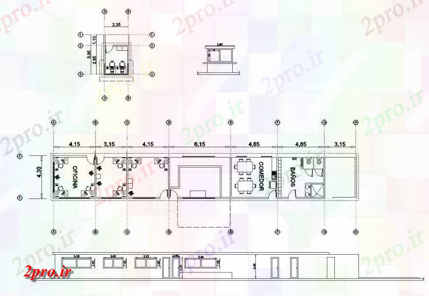 دانلود نقشه جزئیات و فضای داخلی شرکت  طرحی جزئیات و نما ساختمان اداری دو بعدی   نظر  (کد125997)