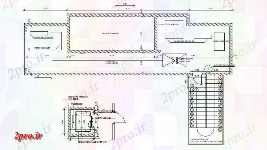 دانلود نقشه  جزئیات آسانسور و   بخش بالابر و نصب و راه اندازی  طراحی   (کد126065)