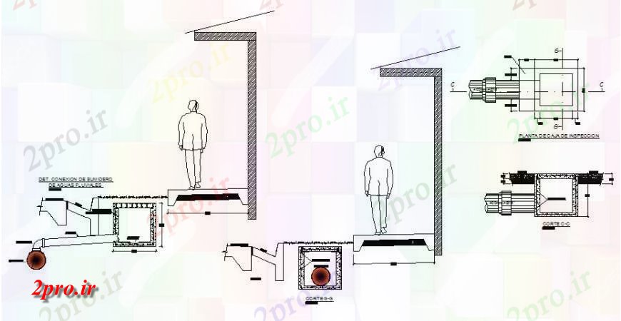 دانلود نقشه جزئیات ساخت و ساز بخش دیوار باغ  و  ساختار سازنده طراحی جزئیات (کد126076)