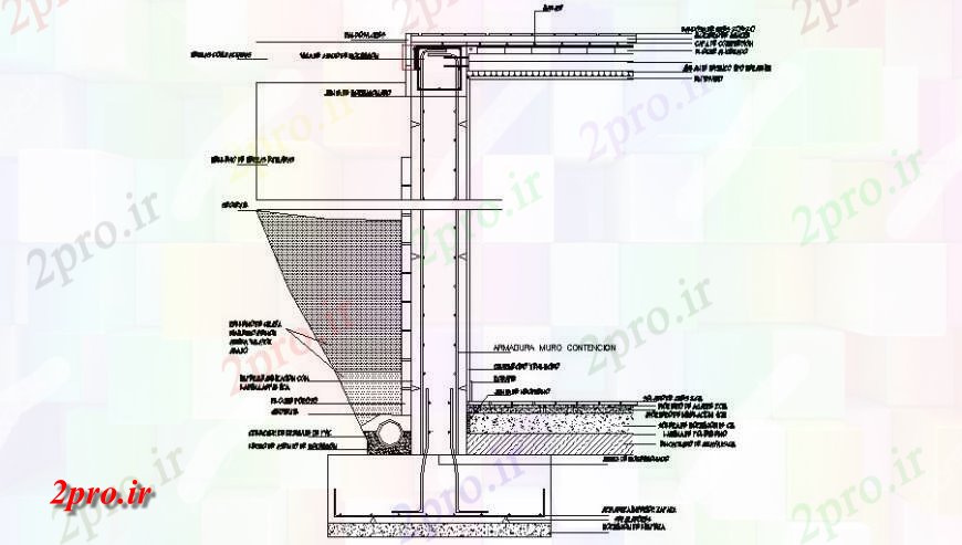 دانلود نقشه جزئیات ساخت و ساز مهار دیواره جلویی ساخت و ساز  طراحی جزئیات (کد126133)