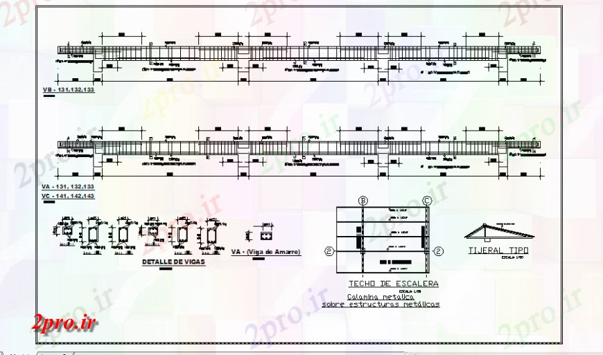 دانلود نقشه جزئیات ستون پرتو طراحی بخش از پیشنهاد یک خانواده طراحی خانه (کد126185)