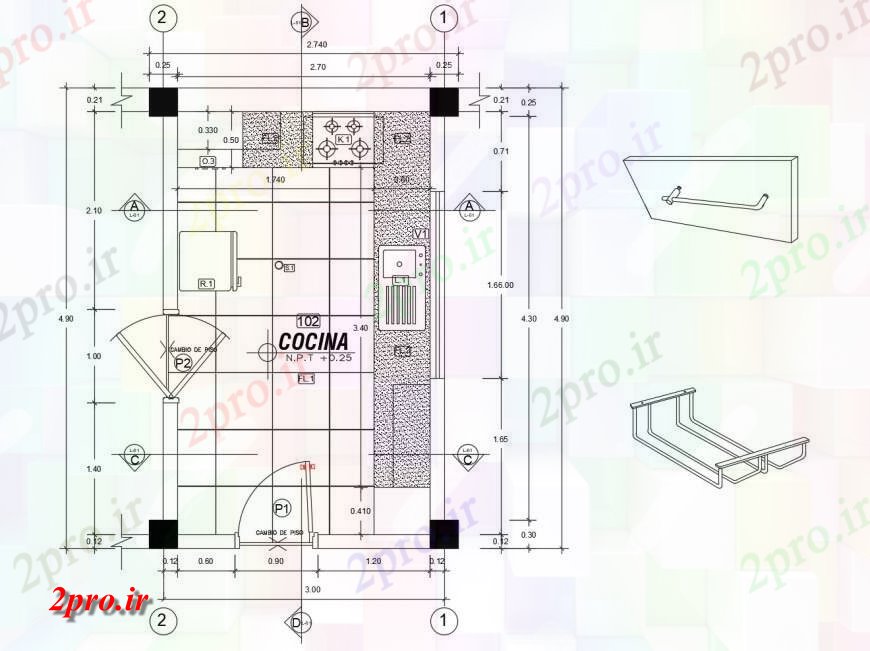 دانلود نقشه جزئیات طراحی ساخت آشپزخانه آشپزخانه طرحی ساخت و ساز جزئیات  دو بعدی   (کد126195)