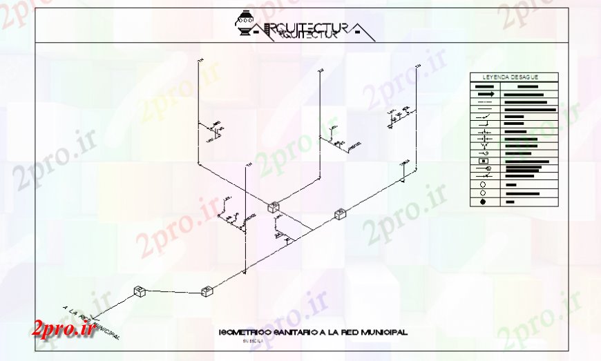 دانلود نقشه جزئیات لوله کشی ایزومتریک طراحی نصب و راه اندازی لوله کشی برای ارتباط با شبکه شهری مسکن unifamiliary در مسکن (کد126282)