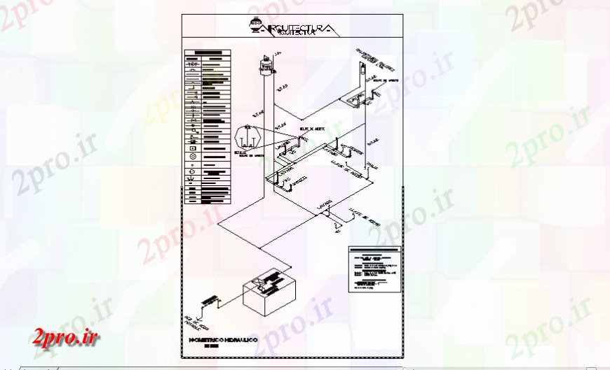 دانلود نقشه جزئیات لوله کشی طراحی ایزومتریک از سیستم هیدرولیک مسکن unifamiliary در مسکن (کد126284)