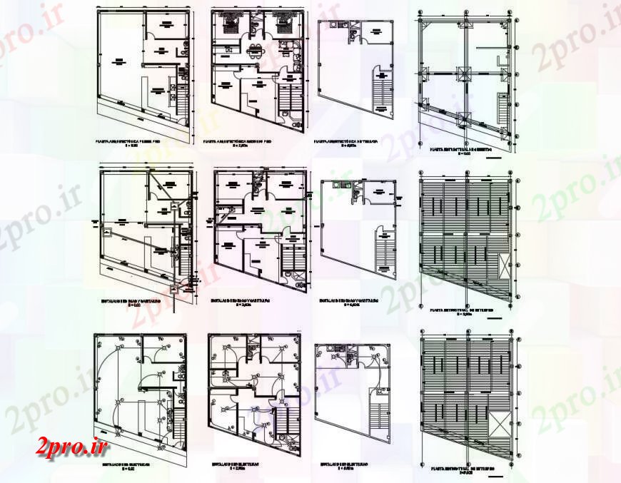 دانلود نقشه نمایشگاه ; فروشگاه - مرکز خرید جزئیات طرحی فروشگاه ساختمان 9 در 11 متر (کد126288)