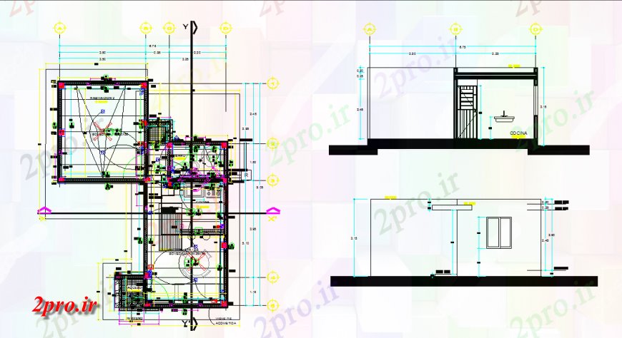 دانلود نقشه طراحی داخلی خانه طرحی برق دراز کردن جزئیات تمام برقی جزئیات نقطه (کد126301)
