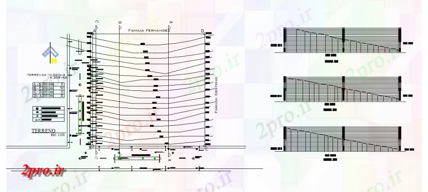 دانلود نقشه برنامه ریزی شهری جزئیات کانتور طرحی خط و نمای نمودار (کد126330)