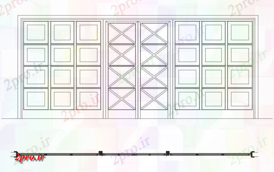 دانلود نقشه جزئیات طراحی در و پنجره  طرحی جزئیات ساخت و ساز درب و نما  دو بعدی   (کد126352)