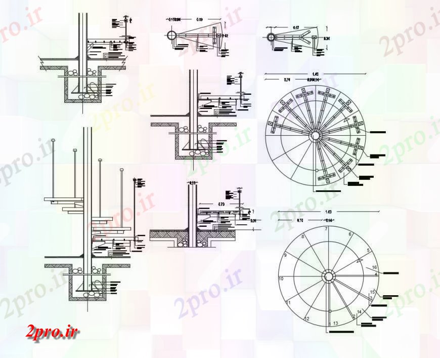 دانلود نقشه جزئیات طراحی در و پنجره  گردان بخش درب و طرحی جزئیات  دو بعدی   بلوک  (کد126357)