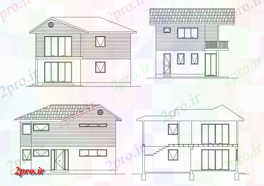 دانلود نقشه مسکونی  ، ویلایی ، آپارتمان  خانه نما جزئیات  ساخت و ساز (کد126372)