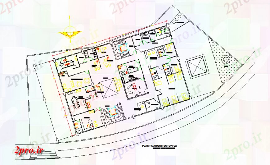 دانلود نقشه هایپر مارکت - مرکز خرید - فروشگاه خرید جزئیات بازار طرحی طبقه 21 در 32 متر (کد126467)
