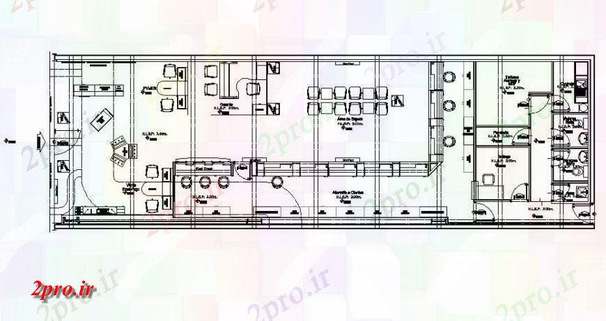 دانلود نقشه جزئیات و طراحی داخلی دفتر دفتر طراحی طرحی معماری 7 در 23 متر (کد126496)