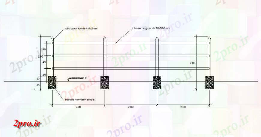 دانلود نقشه طراحی جزئیات تقویت کننده نرده های طراحی جزئیات  (کد126498)