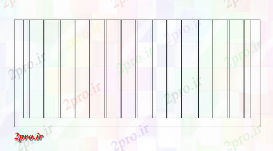 دانلود نقشه بلوک مبلمان پویا  جزئیات بالا نما نیمکت بلوک (کد126508)