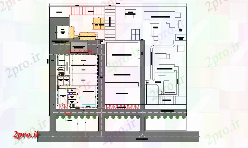 دانلود نقشه کارخانه صنعتی  ، کارگاه طراحی سایت از مرغ کشتارگاه طراحی مدرن (کد126656)