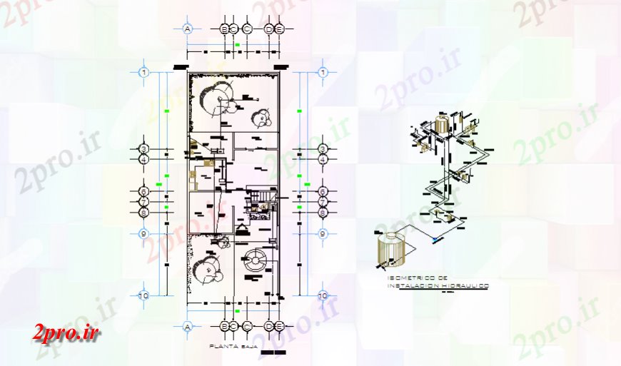 دانلود نقشه مسکونی  ، ویلایی ، آپارتمان  طراحی ایزومتریک نصب و راه اندازی هیدرولیک از خانه کوچک 2 طبقه پروژه طراحی (کد126663)