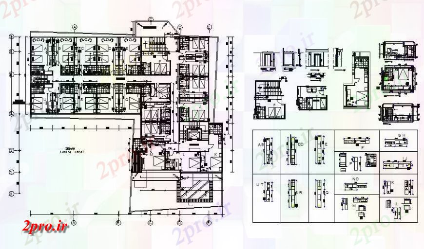 دانلود نقشه هتل - رستوران - اقامتگاه هتل طراحی جزئیات طراحی 29 در 36 متر (کد126682)