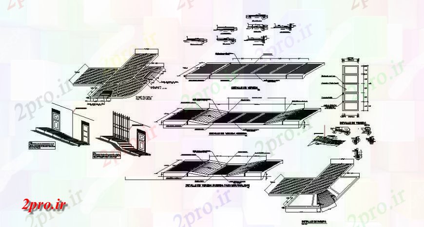 دانلود نقشه جزئیات ساخت و ساز  سایه سقف و جزئیات درب ساخت و ساز واحدهای اتوکد (کد126707)