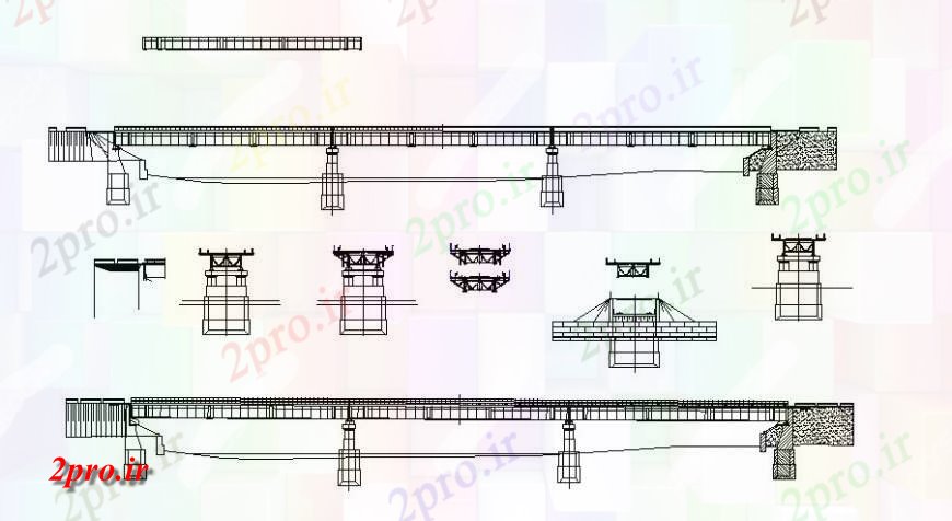 دانلود نقشه جزئیات ساخت پل پل  ساختاری  دو بعدی  واحد ساخت و ساز   (کد126756)