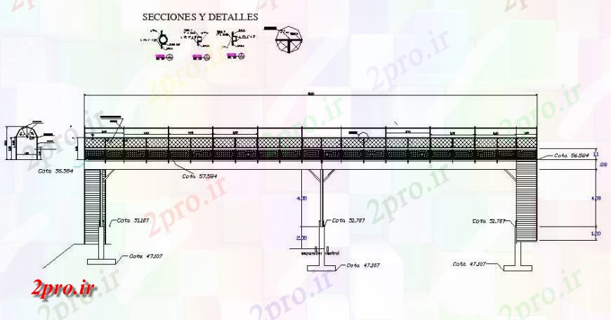 دانلود نقشه جزئیات ساخت پل پل بلوک ساخت و ساز بلوک ساختاری  (کد126789)