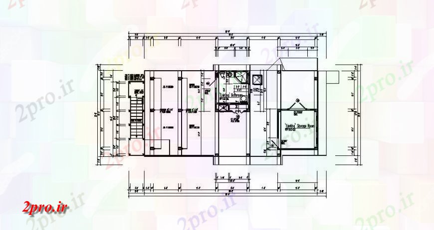 دانلود نقشه نمایشگاه ; فروشگاه - مرکز خرید فروشگاه مرکز جزئیات ساختمان طراحی دو بعدی 8 در 16 متر (کد126795)