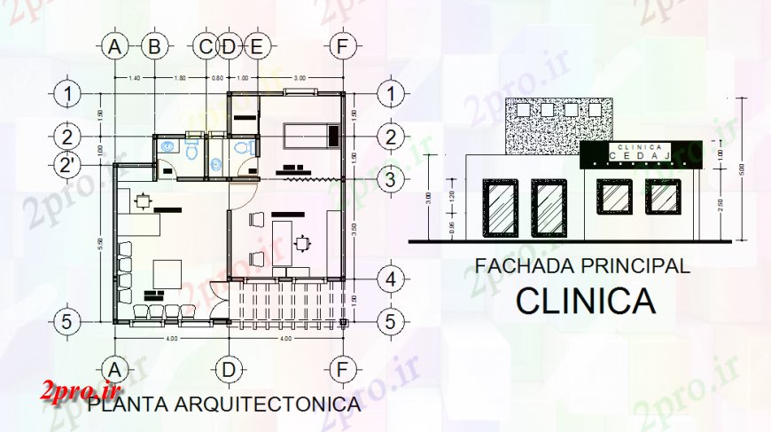 دانلود نقشه بیمارستان - درمانگاه - کلینیک جزئیات بیمارستان معماری 7 در 9 متر (کد126818)