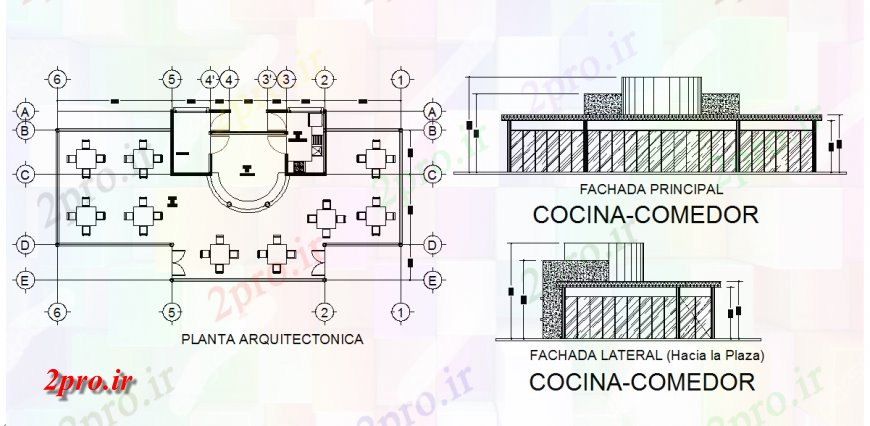 دانلود نقشه جزئیات فضای داخلی ناهار خوری  ناهارخوری طرحی منطقه دراز کردن و جزئیات معماری (کد126820)