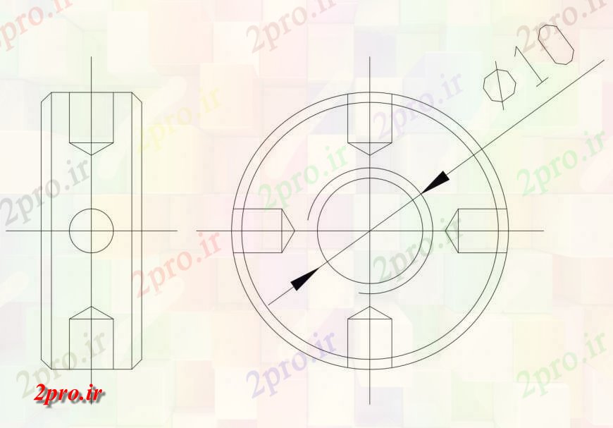 دانلود نقشه بلوک ، آرام ، نماد Fastners جزئیات مهره  دو بعدی   نما اتوکد (کد126825)