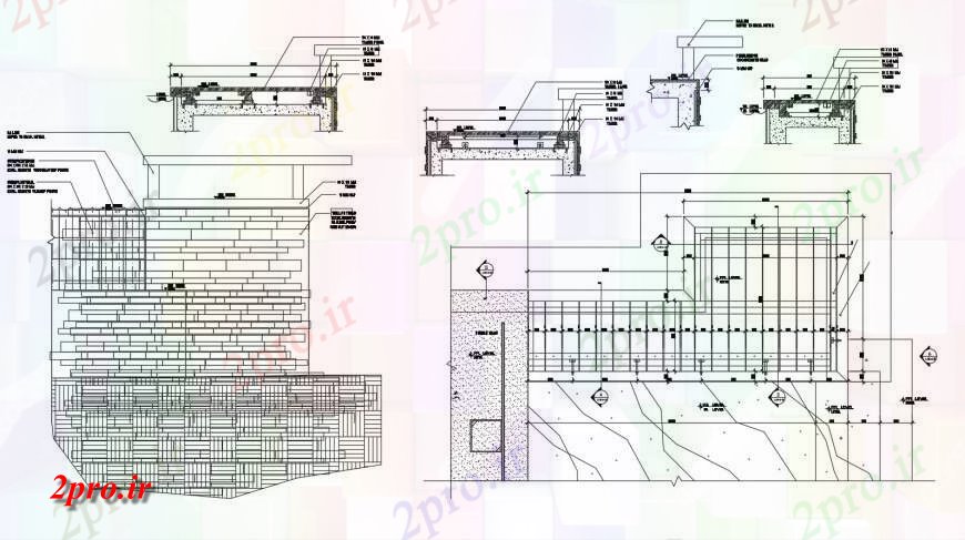 دانلود نقشه جزئیات ساخت پل پل نما جزئیات ساختار بلوک ساخت و ساز (کد126893)